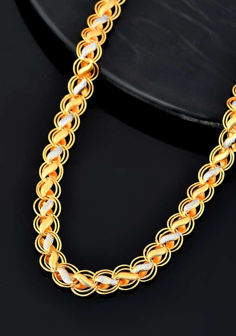 Men Dual Plated Designer Chain - Indya