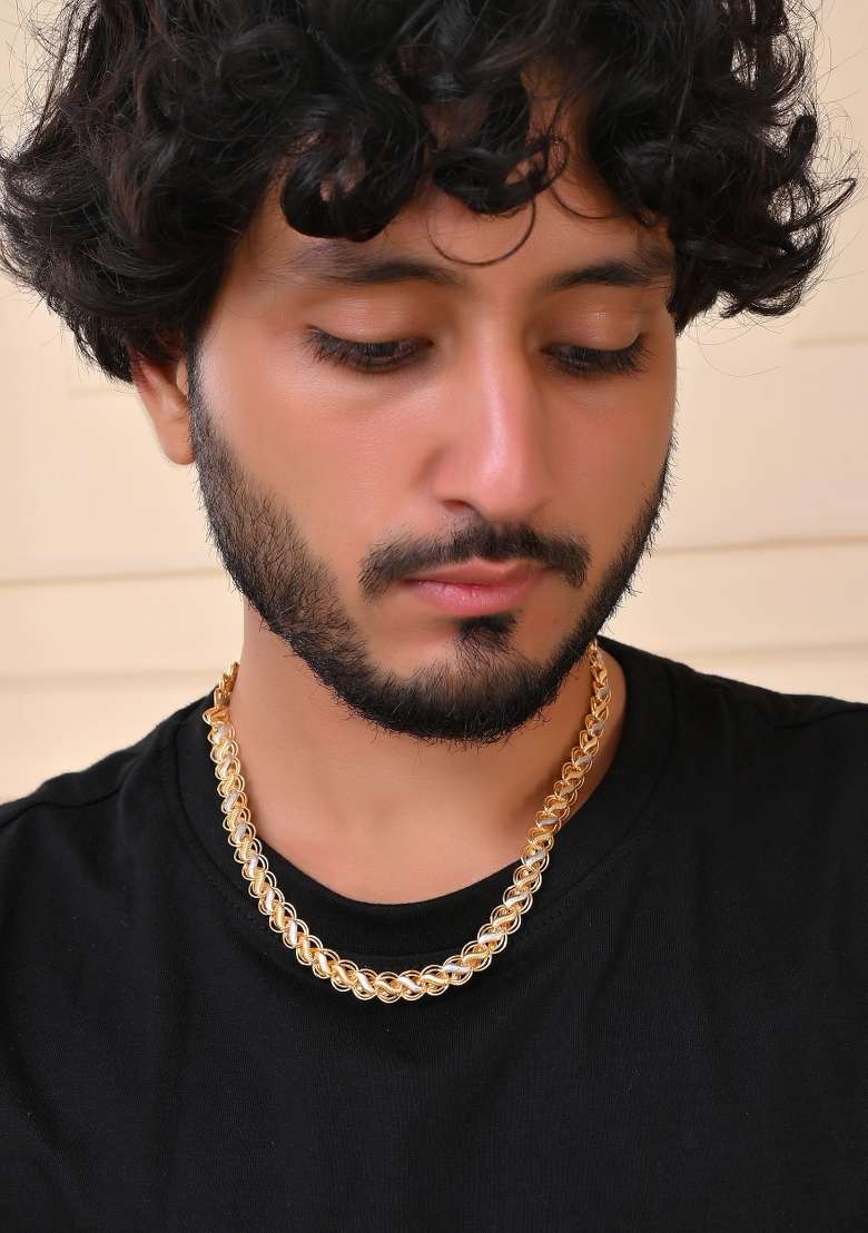 Men Dual Plated Designer Chain - Indya