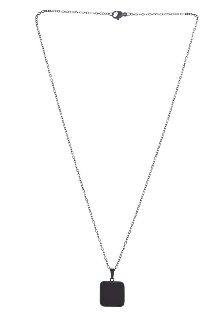 Menstainless Steel Chain With Square Shaped Pendant - Indya
