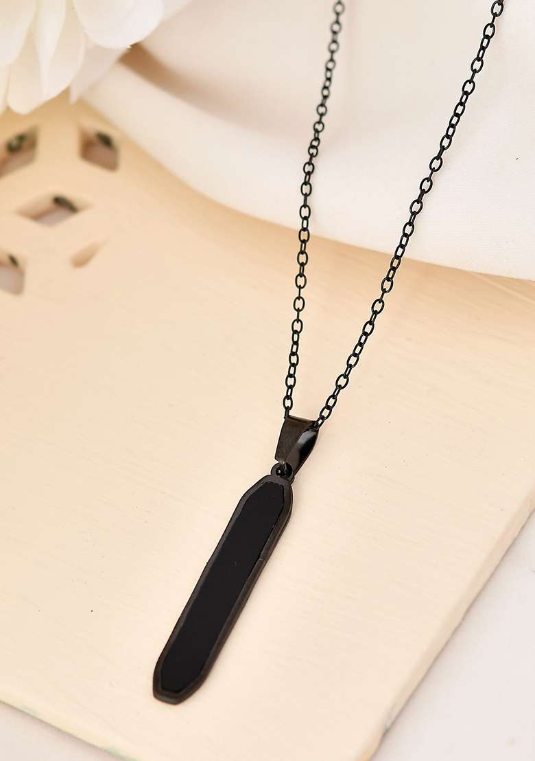 Menstainless Steel Chain With Geometrical Shaped Pendant - Indya