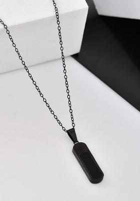 Men Stainless Steel Chain With Slab Pendant