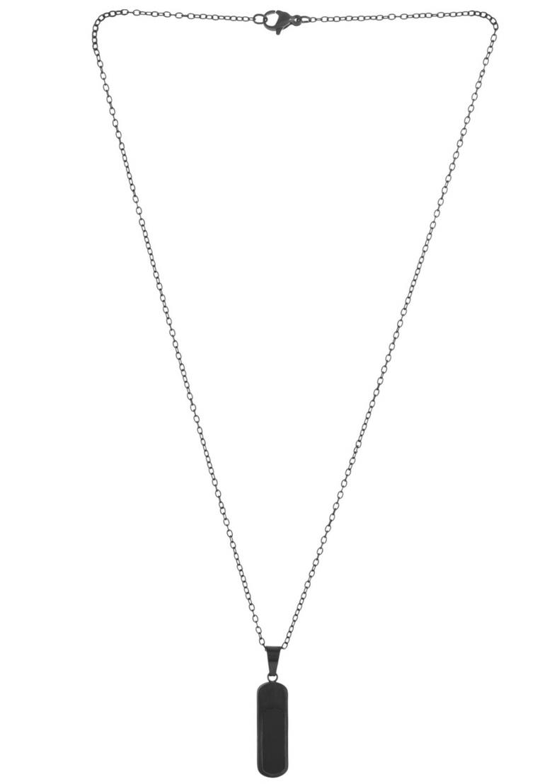 Men Stainless Steel Chain With Slab Pendant