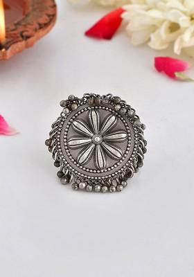 Silver Plated Oxidised Ring