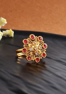 Gold Plated Stone Studded Ring