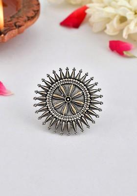 Silver Plated Oxidised Ring