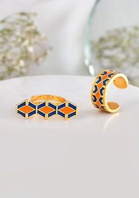 Gold Plated Set of 2 Rings