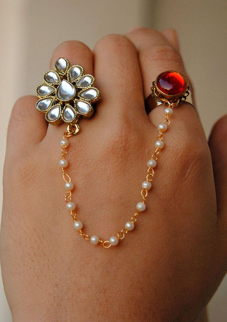 Red Dynamic Duo Two Finger Ring