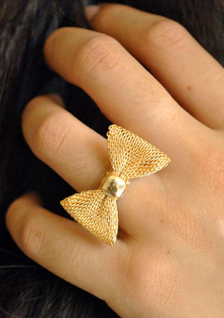 Gold Pretty Little Bow (Acr08) - Indya