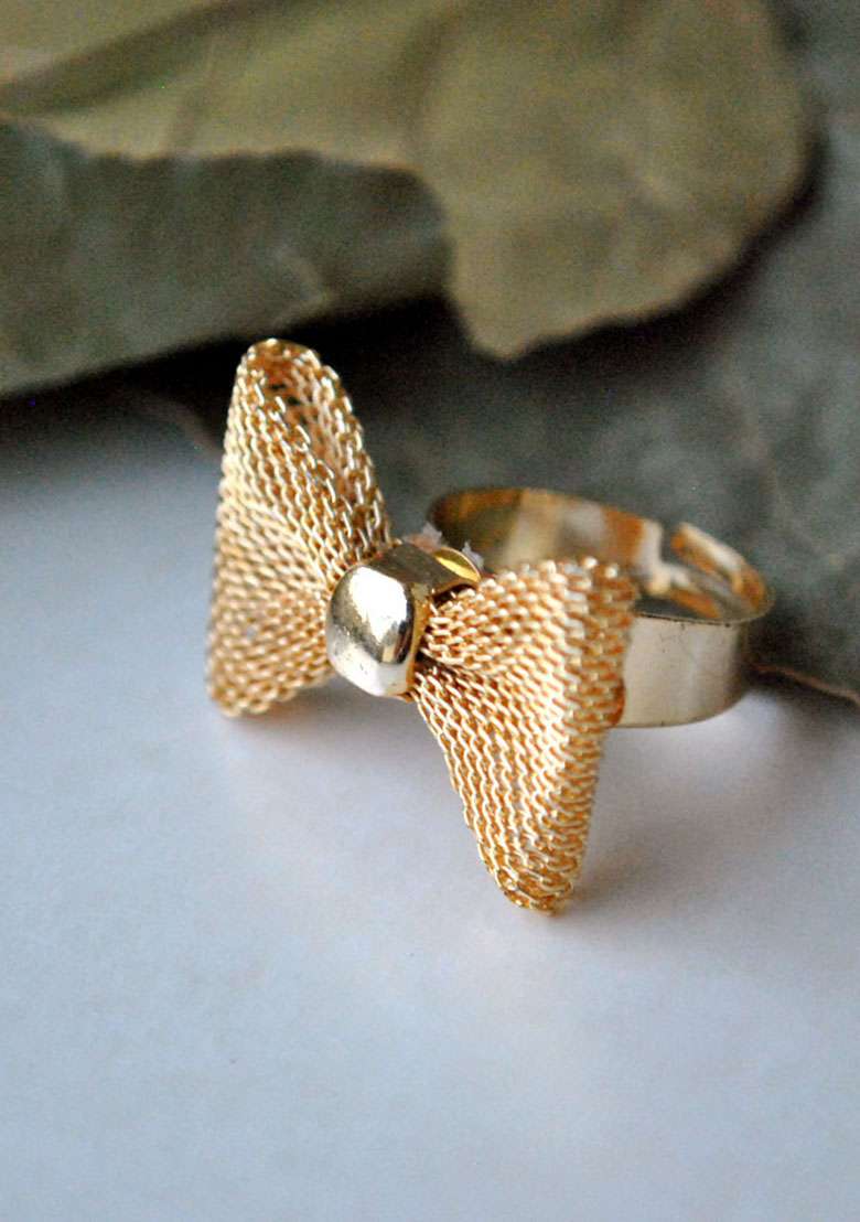 Gold Pretty Little Bow (Acr08) - Indya