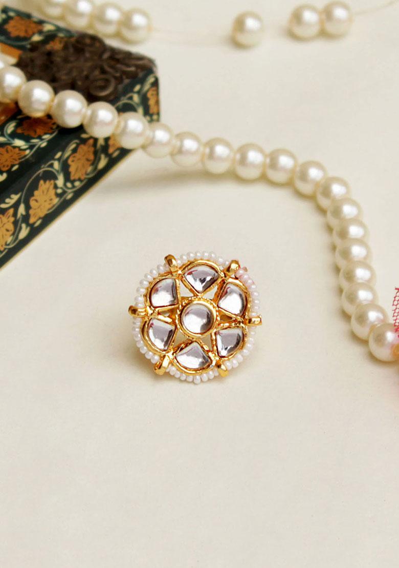 Gold Kundan Bloom Ring
