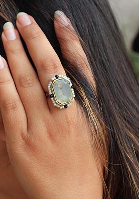 Blue Sky Crystal Ring