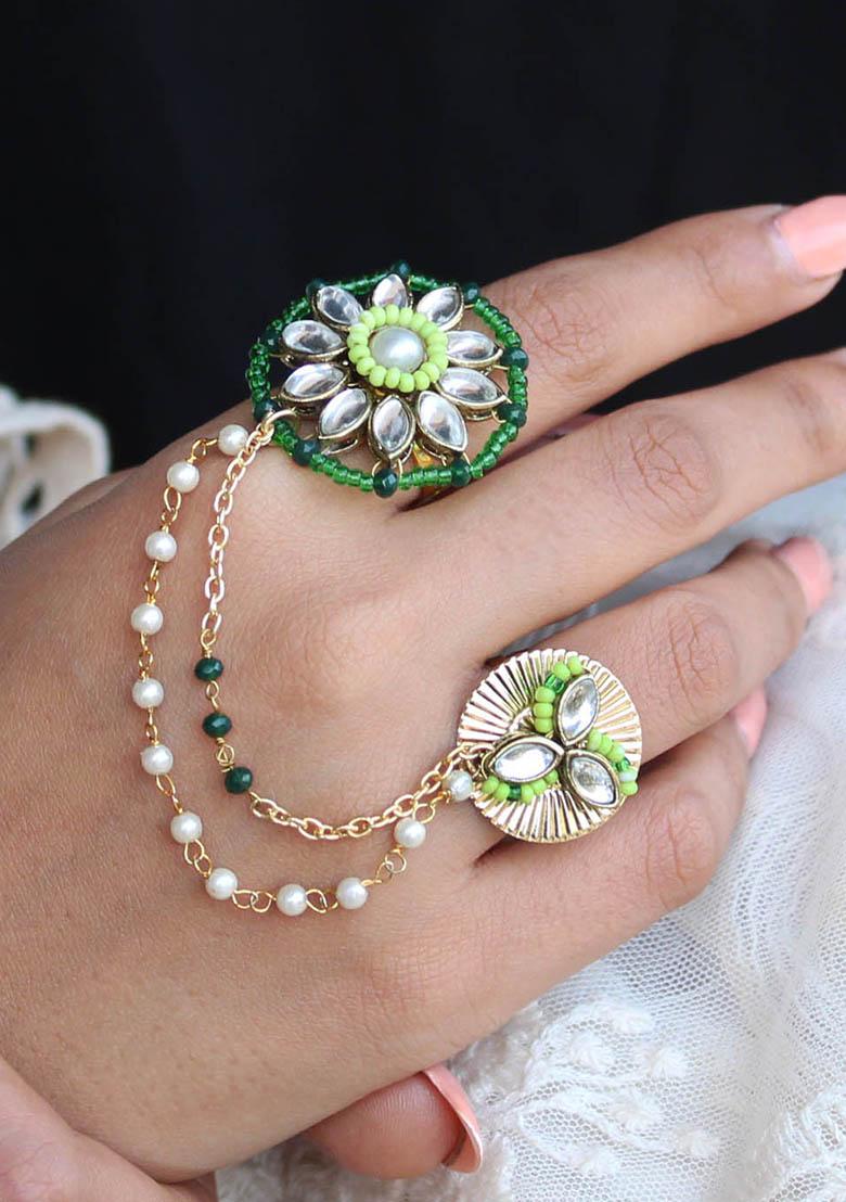 Multi Clover Inspired Two Finger Ring