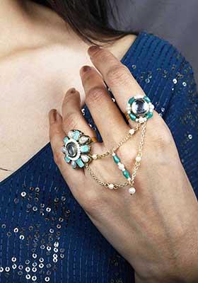 Green Garden Two Finger Ring