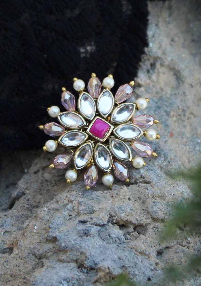 Pink Pearl Twirl Ring