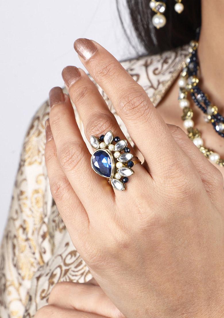 Multi Blues Hues Rings