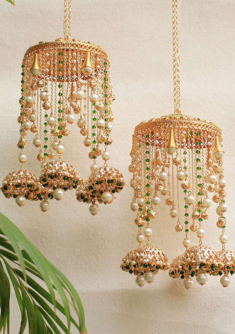 Gold Mini Green Symmetry Kaleere - Indya