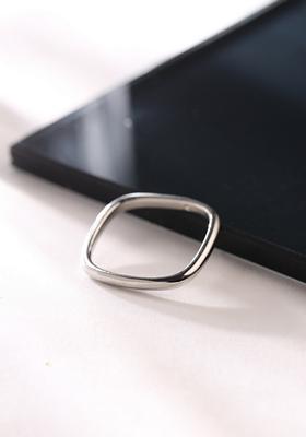 Silver Plated Rectangular Stylish Ring