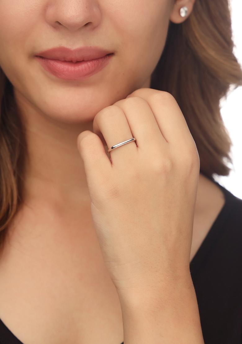 Silver Plated Rectangular Stylish Ring