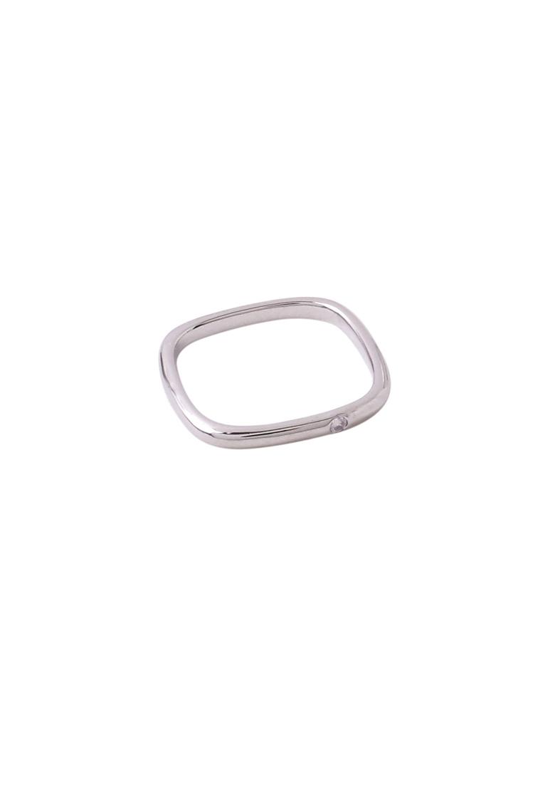 Silver Plated Rectangular Stylish Ring