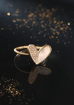 Gold Gold Plated Stylish Ring With Ad Stones