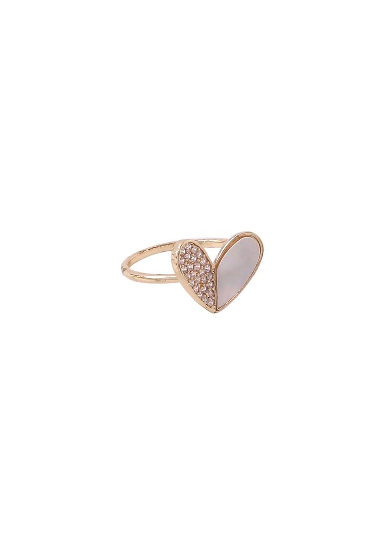 Gold Gold Plated Stylish Ring With Ad Stones