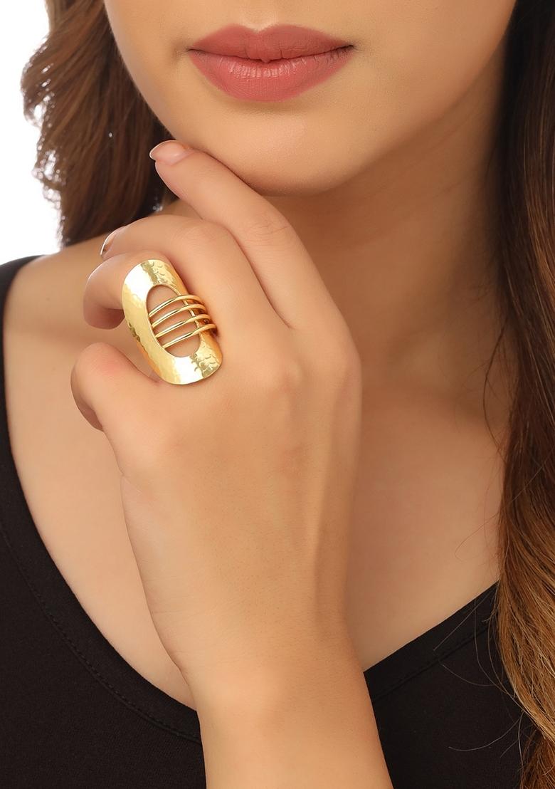 Gold Western Gold Plated Adjustable Finger Ring