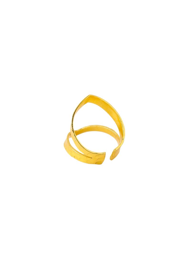 Gold Gold Plated Adjustable Finger Ring