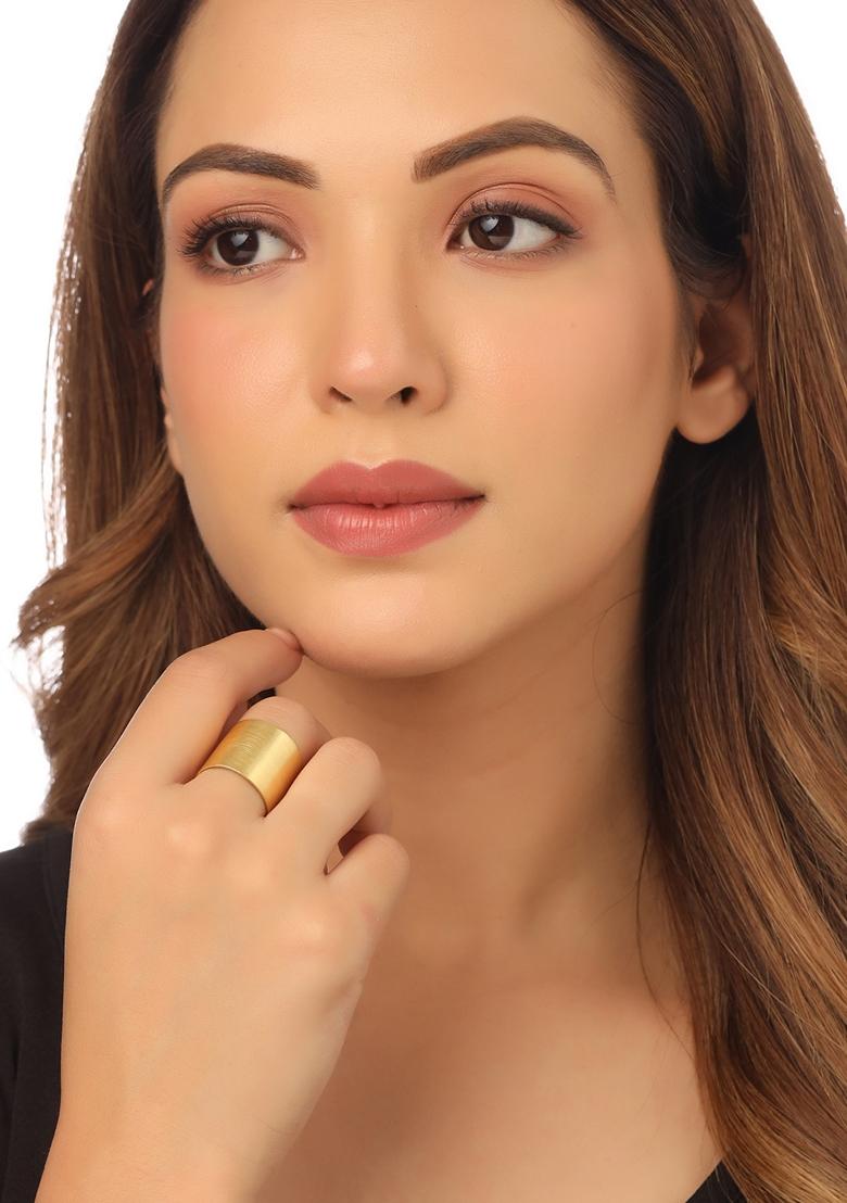 Gold Gold Plated Adjustable Finger Ring