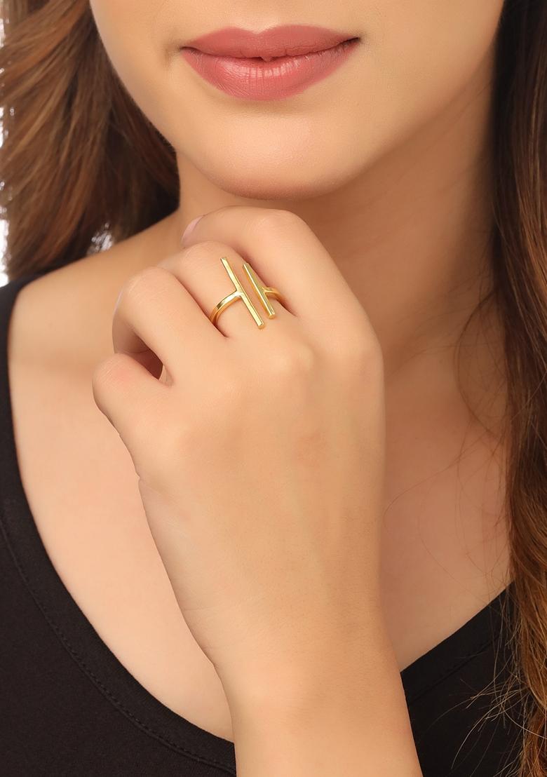 Gold Western Gold Plated Adjustable Finger Ring