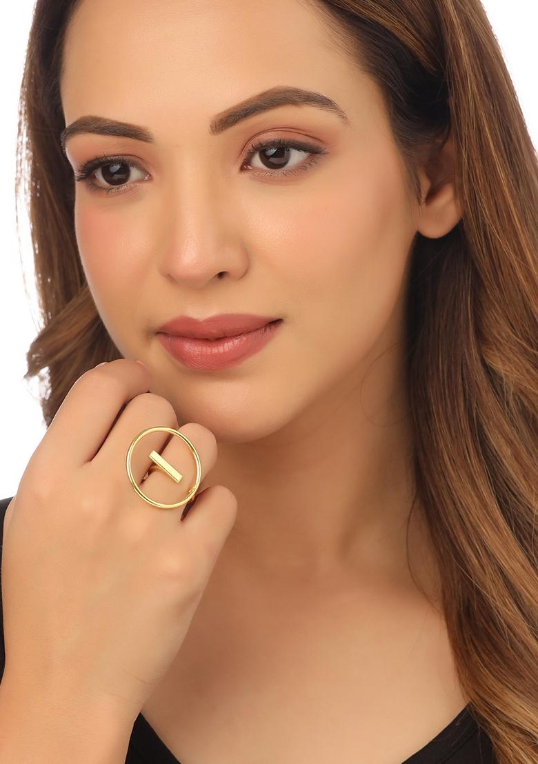 Gold Gold Plated Adjustable Finger Ring