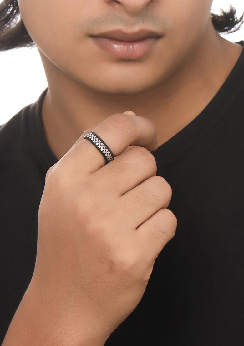 Black Metal Ring For Men