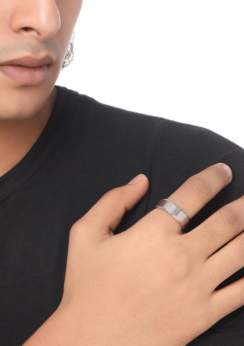 Black Stainlessteel Finger Ring For Men