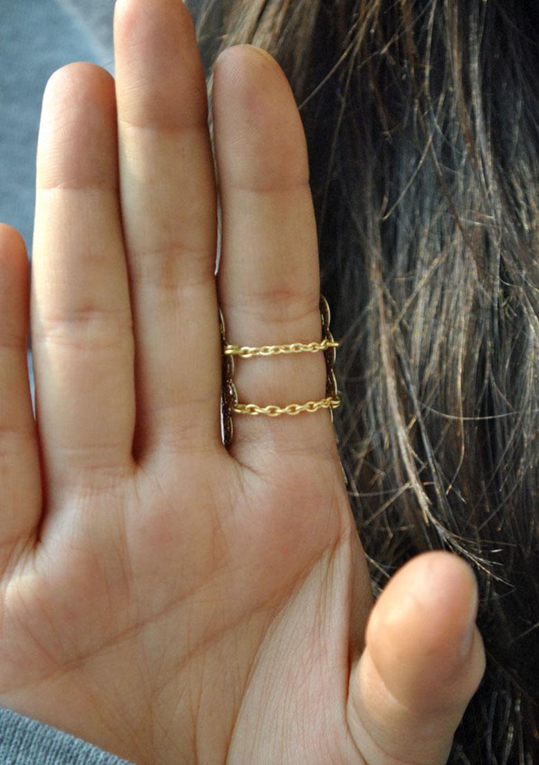 Green Filigree Mixed Alloy Ring