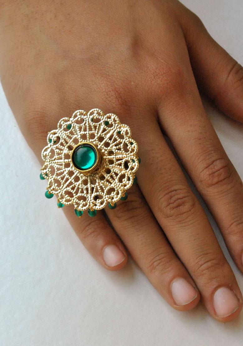 Green Merry Go Round Mixed Alloy Ring