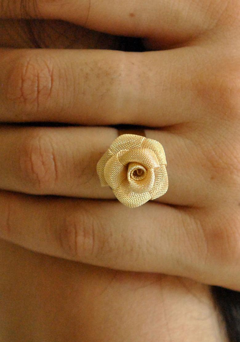 Gold Terribly Tiny Rose Mixed Alloy Ring