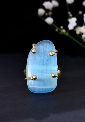 Light Blue Light Blue Stone Studded Ring