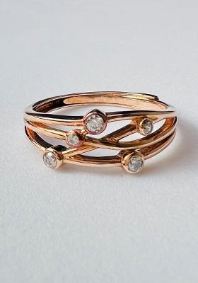 Rose Gold Rose Gold Adjustable 925 Sterling Silver Ring