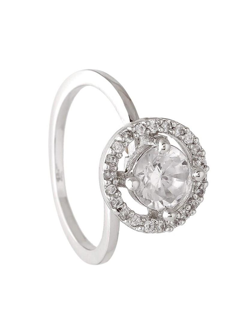 Silver Studded Rhodium Plated Ring