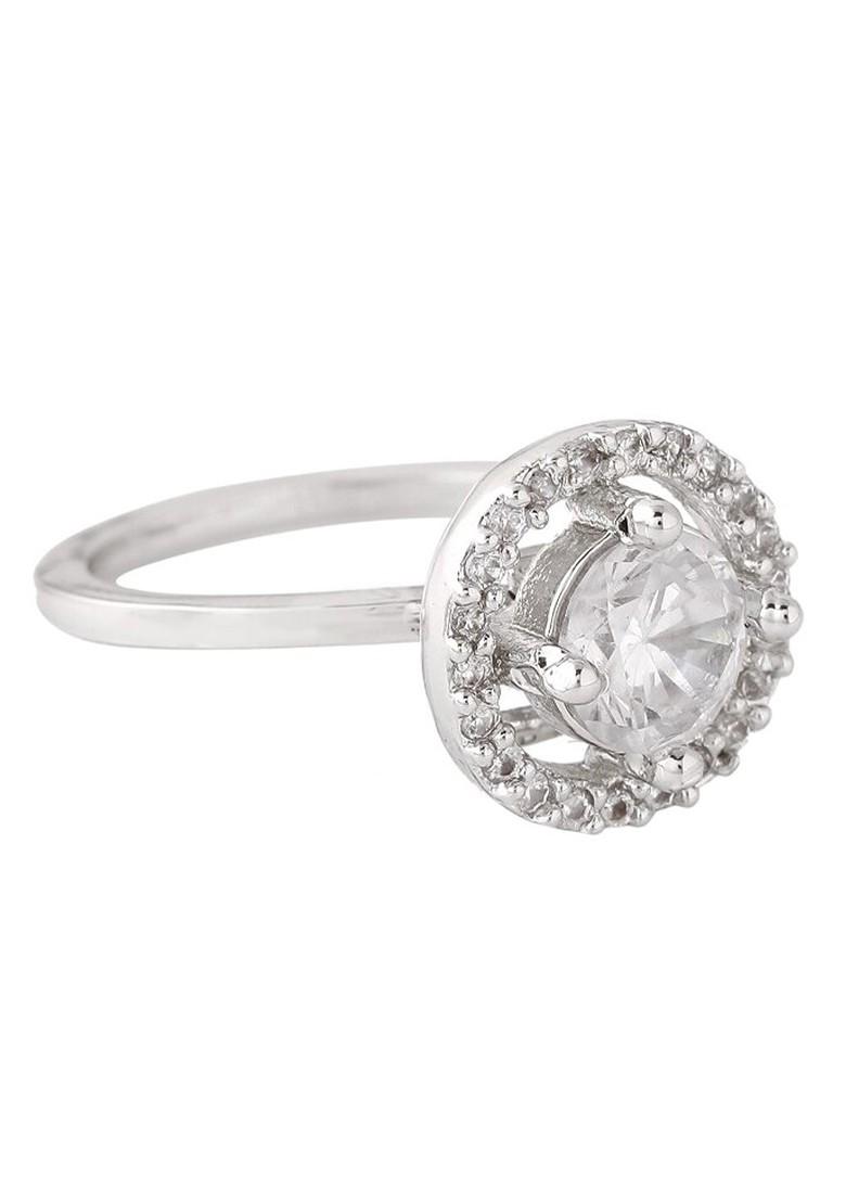 Silver Studded Rhodium Plated Ring