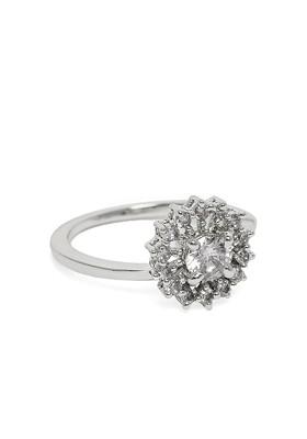 Silver Studded Rhodium Plated Ring