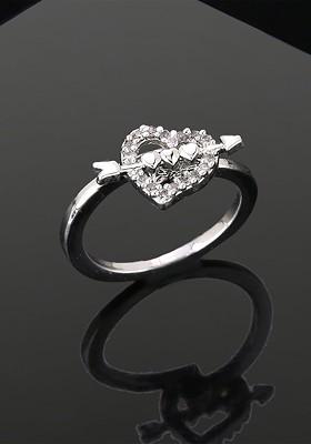 Silver Studded Rhodium Plated Ring