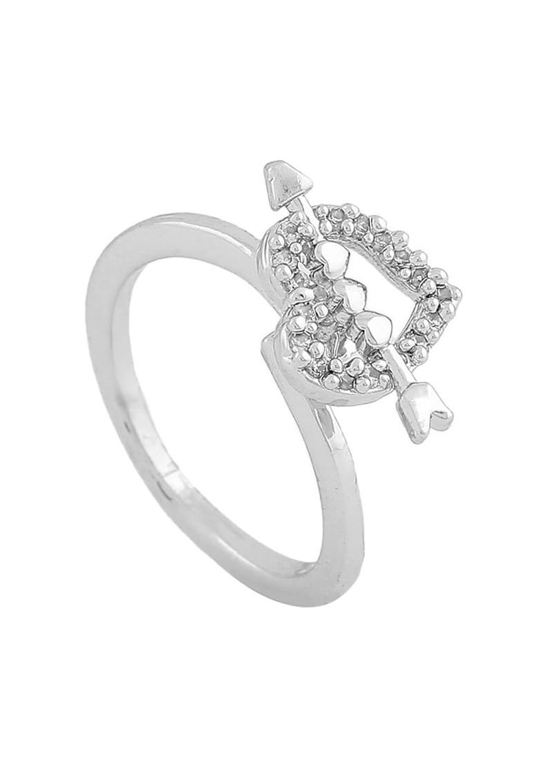 Silver Studded Rhodium Plated Ring