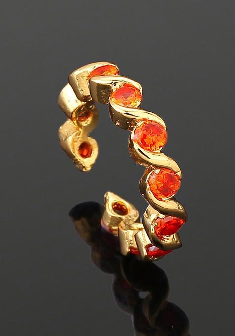 Gold Studded Gold Plated Ring