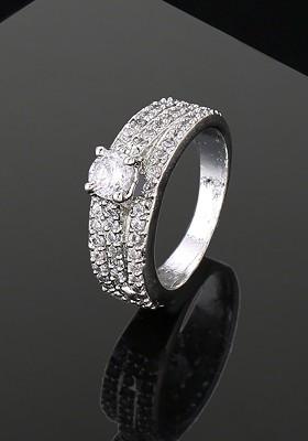 Silver Studded Rhodium Plated Ring