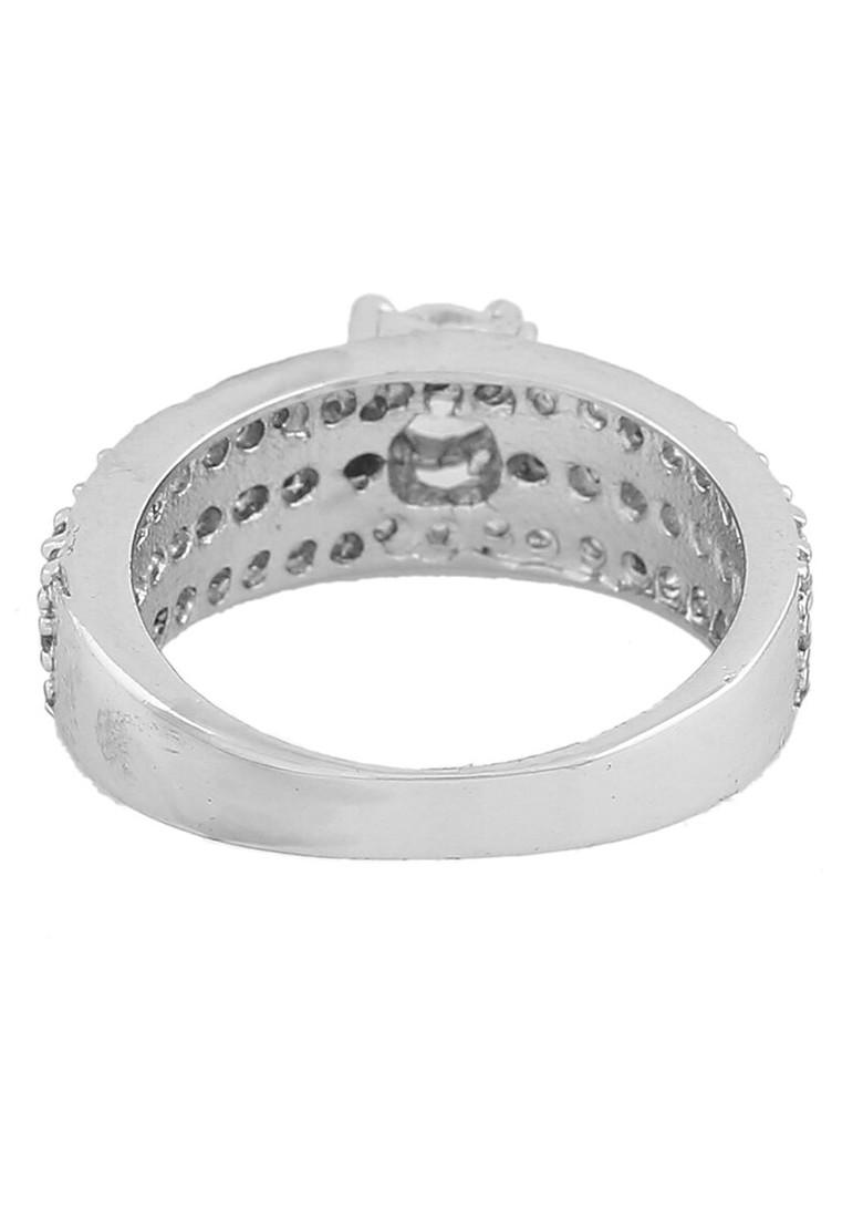 Silver Studded Rhodium Plated Ring