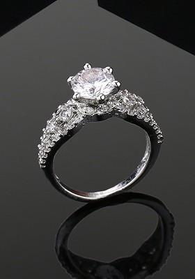 Silver Studded Rhodium Plated Ring