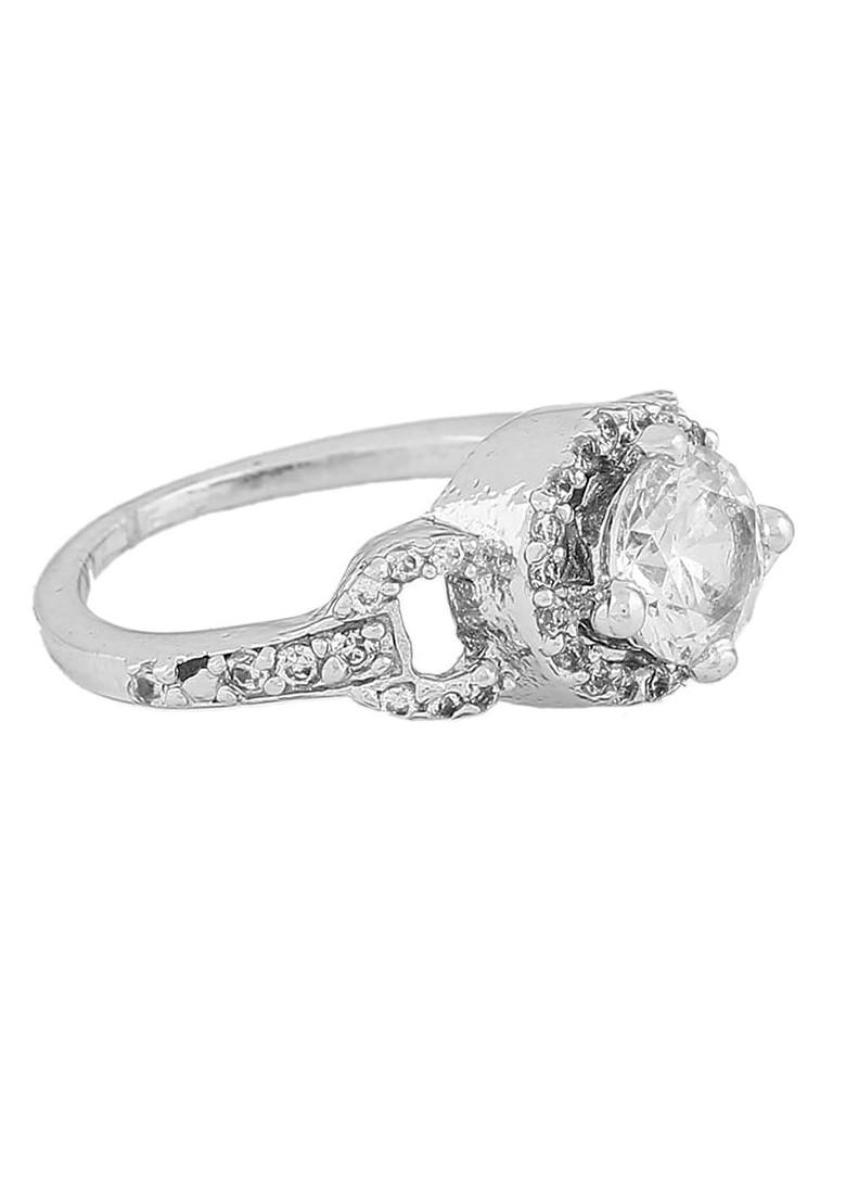 Silver Studded Rhodium Plated Ring