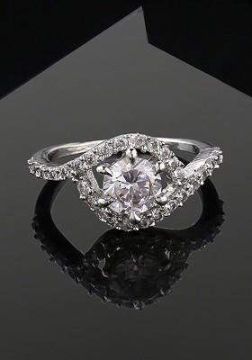 Silver Studded Rhodium Plated Ring