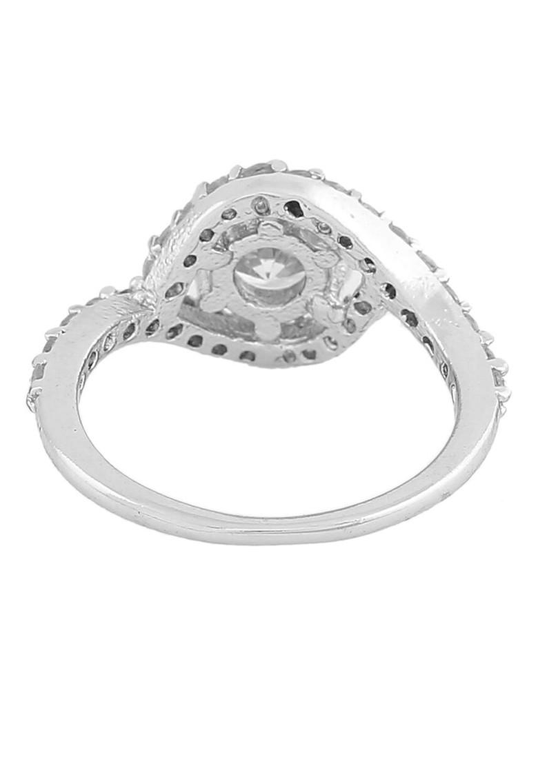 Silver Studded Rhodium Plated Ring