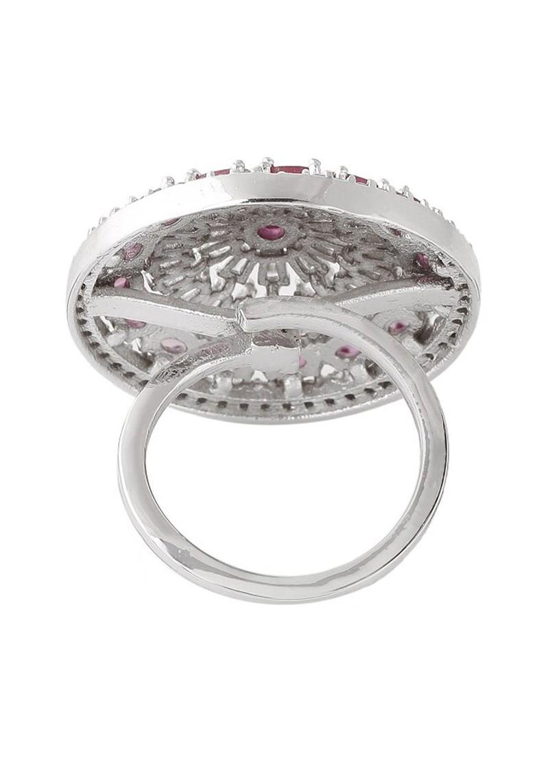 Silver Studded Rhodium Plated Ring
